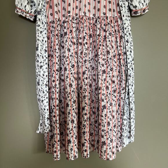 Ulla Johnson Selvi Printed Cotton Gauze Midi Dress Size 0 Pink White Floral Boho - Picture 15 of 16